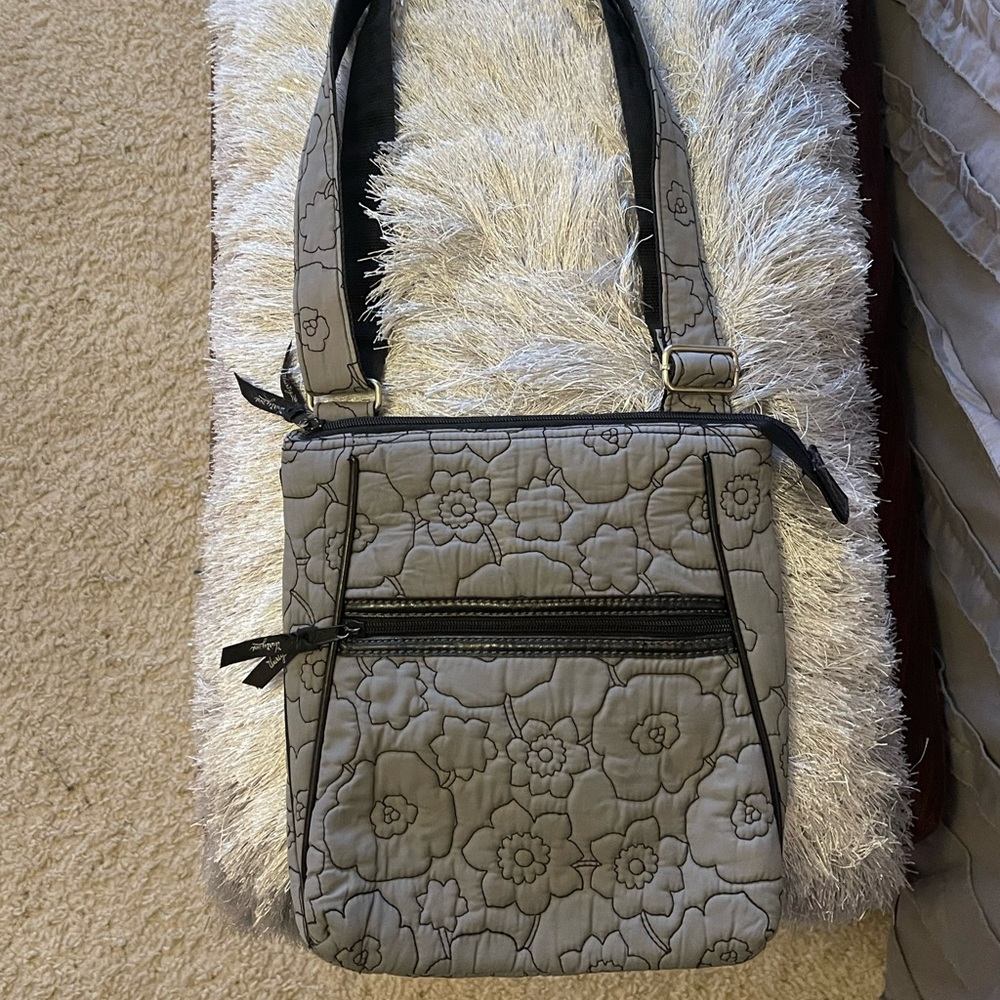 thirty-one Gray Structured Floral Bag